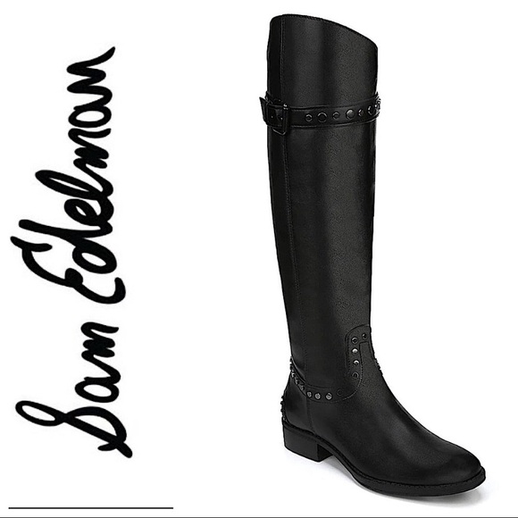 Sam Edelman Shoes Sam Edelman Paxton Black Studded Leather Boots 9m Poshmark